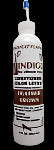 Indigo bottle with label