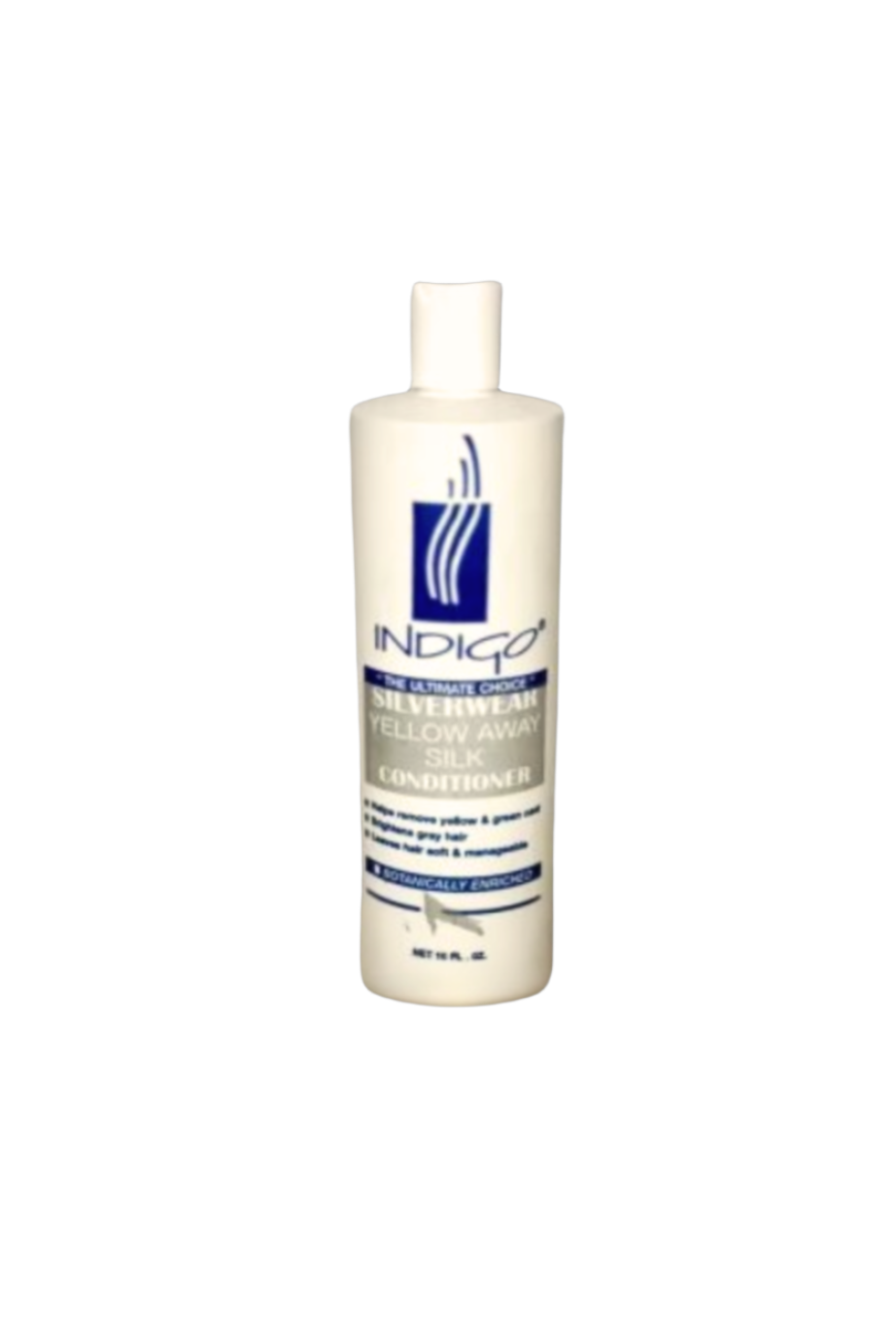 Bottle of Indigo conditioner on a white background