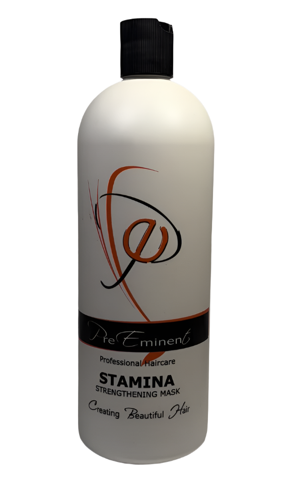 Bottle of PreEminent's Stamina Strengthening Mask on a white background